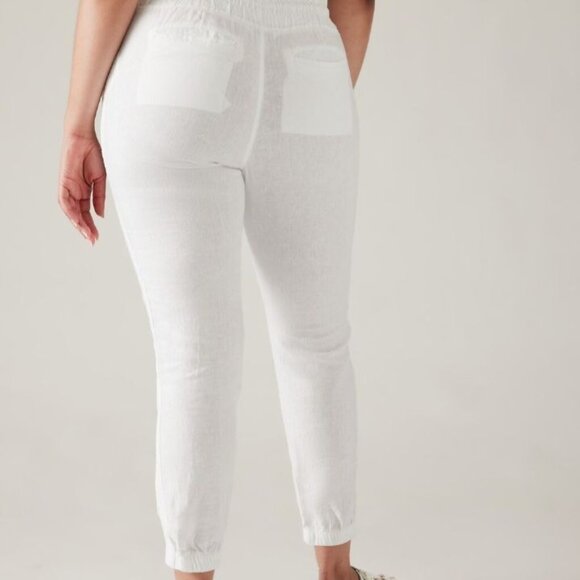 NEW Athleta Cabo Linen Jogger Mid-Rise Semi-Fitted 100% Linen Plus Size 24 - Picture 2 of 12